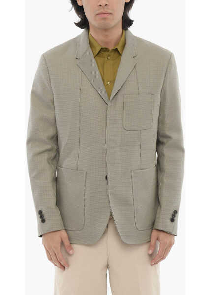 Sacouri Neil Barrett Unlined Slim Fit Blazer With Patch Pockets Beige Barbati (BM 16194285) 1