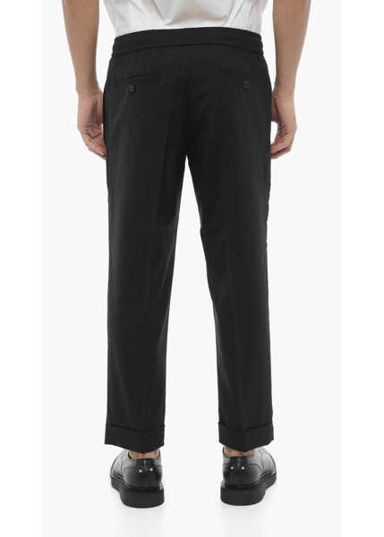 Pantaloni casual Neil Barrett Low-Wait Slim Fit Rem Pants With Drawstring Waist Black Barbati (BM 16194294) 2