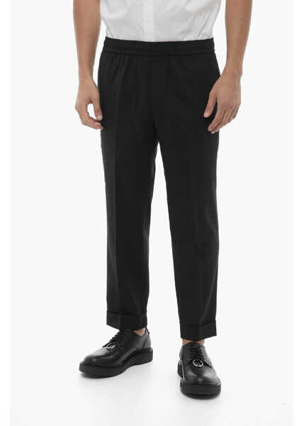 Pantaloni casual Neil Barrett Low-Wait Slim Fit Rem Pants With Drawstring Waist Black Barbati (BM 16194294) 1