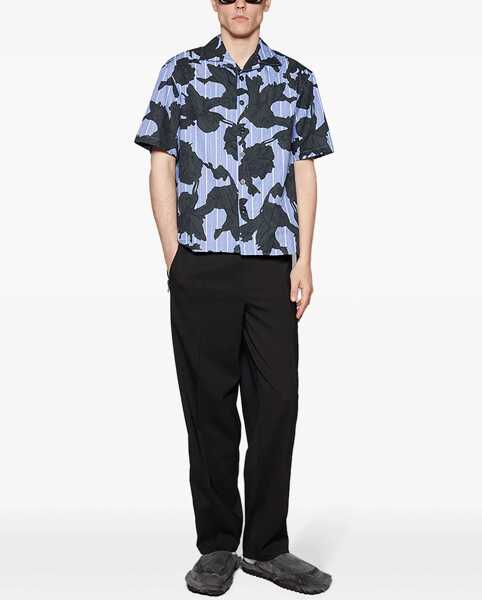 Camasi casual Neil Barrett Boxy Fit Floral Motif Shirt Blue Barbati (BM 16194693) 2
