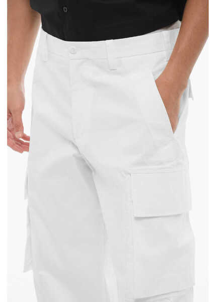 Pantaloni casual Neil Barrett Loose Fit Fireman Cargo Pants White Barbati (BM 16194699) 3