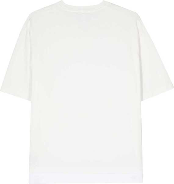 Tricouri Neil Barrett Solid Color Slim Fit Crew-Neck T-Shirt White Barbati (BM 16194723) 2
