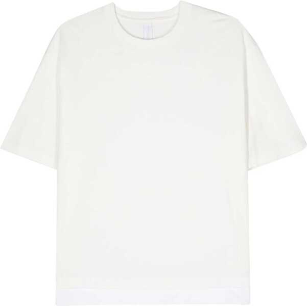 Tricouri Neil Barrett Solid Color Slim Fit Crew-Neck T-Shirt White Barbati (BM 16194723) 1