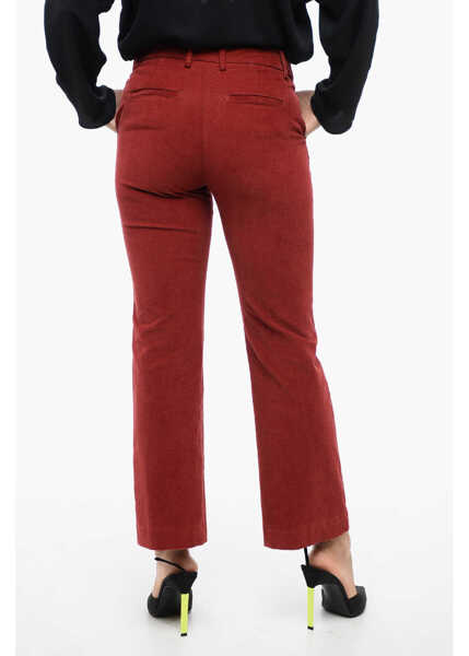 Pantaloni casual True Royal Corduroy Low-Waist Pants With Flared Fit Red Femei (BM 16194786) 2
