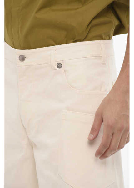 Pantaloni scurti Neil Barrett Stretch Denim Loose Fit Shorts White Barbati (BM 16194891) 2