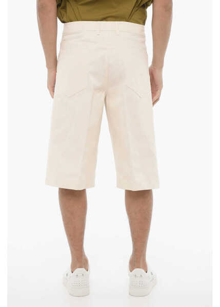 Pantaloni scurti Neil Barrett Stretch Denim Loose Fit Shorts White Barbati (BM 16194891) 4