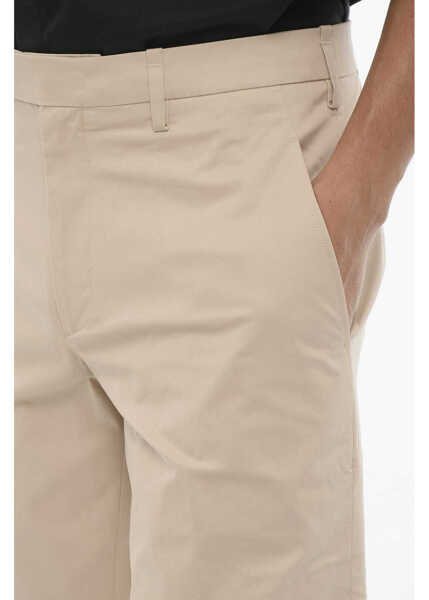 Pantaloni casual Neil Barrett Solid Color Slim Fit Chino Pants Beige Barbati (BM 16194897) 2