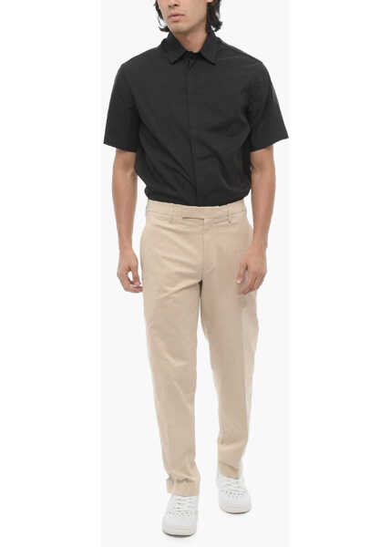 Pantaloni casual Neil Barrett Solid Color Slim Fit Chino Pants Beige Barbati (BM 16194897) 3