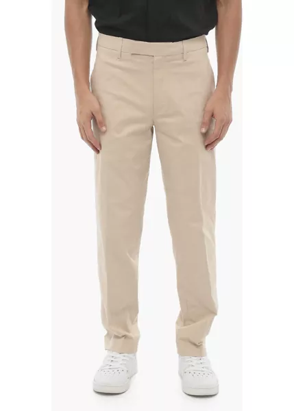 Pantaloni casual Neil Barrett Solid Color Slim Fit Chino Pants Beige Barbati (BM 16194897) 1