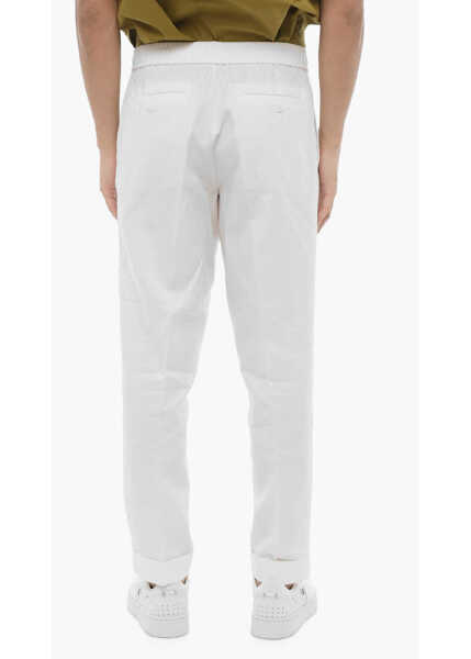 Pantaloni casual Neil Barrett Slim Fit Rem Pants With Elastic Waistband White Barbati (BM 16194906) 2