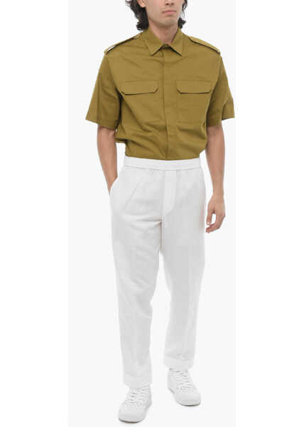 Pantaloni casual Neil Barrett Slim Fit Rem Pants With Elastic Waistband White Barbati (BM 16194906) 4