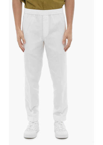 Pantaloni casual Neil Barrett Slim Fit Rem Pants With Elastic Waistband White Barbati (BM 16194906) 1