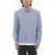 Neil Barrett Boxy Fit Cotton Striped Casual Shirt Blue