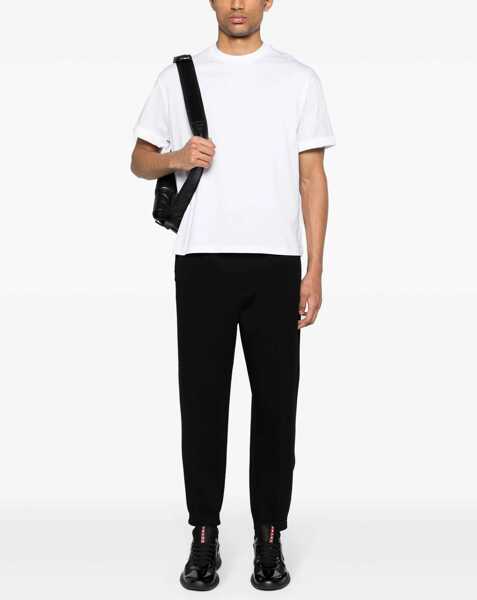 Tricouri Neil Barrett Solid Color Easy Fit Crew-Neck T-Shirt White Barbati (BM 16194936) 2