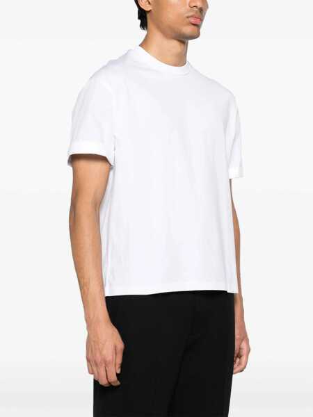 Tricouri Neil Barrett Solid Color Easy Fit Crew-Neck T-Shirt White Barbati (BM 16194936) 3