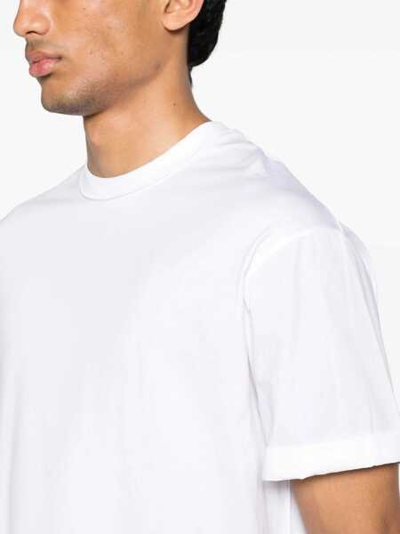 Tricouri Neil Barrett Solid Color Easy Fit Crew-Neck T-Shirt White Barbati (BM 16194936) 5