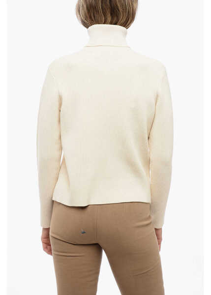 Pulovere Elisabetta Franchi Bootcut Pants With Velour Bow White Femei (BM 16195089) 2