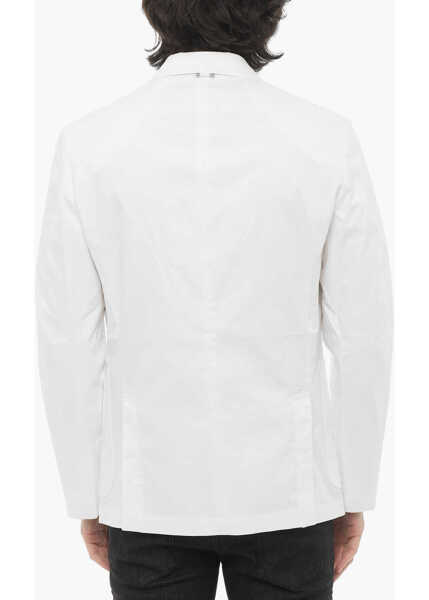 Sacouri Neil Barrett Slim Fit Unlined 3-Buttons Blazer White Barbati (BM 16195095) 2