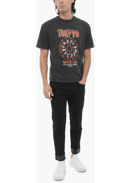 Tricouri Neil Barrett Printed Tokyo Galactic Tour Crew-Neck T-Shirt Black Barbati (BM 16195107) 4