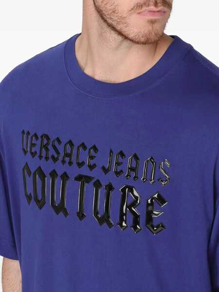 Tricouri Versace Jeans Couture Gothic Logo T-Shirt BLUE Barbati (BM 16195551) 3