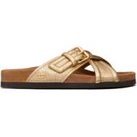 Sandale fara toc Garavani Metallic Textured Leather Fussfriend Sandals Femei