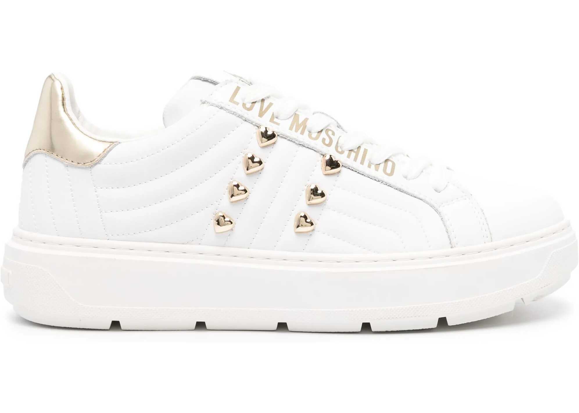 Sneakers Moschino Love Quilted Leather Bold40 Low-Top Sneakers With Golden Eff Femei