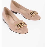 Balerini casual Leather Ballet Flats With Golden Detail Femei