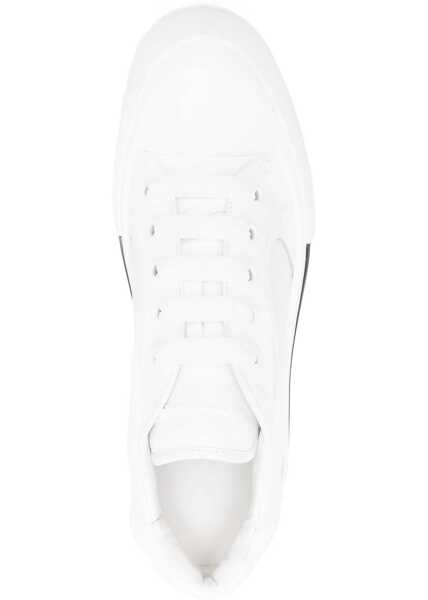 Sneakers Alexander McQueen Leather And Canvas Low-Top Sneakers, Solid Color Black & White Barbati (BM 16196283) 4