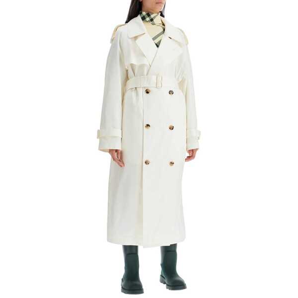 Paltoane Burberry Burberry Silk Trench Coat White Femei (BM 16204905) 2