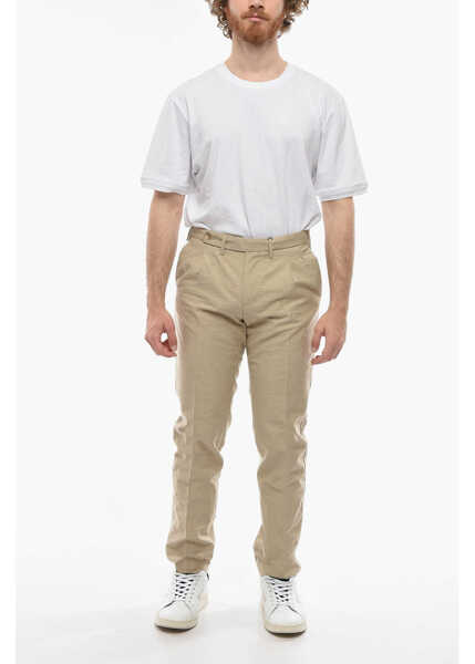 Pantaloni casual Cruna Solid Color Roppongi Double-Pleat Pants Beige Barbati (BM 16209516) 4