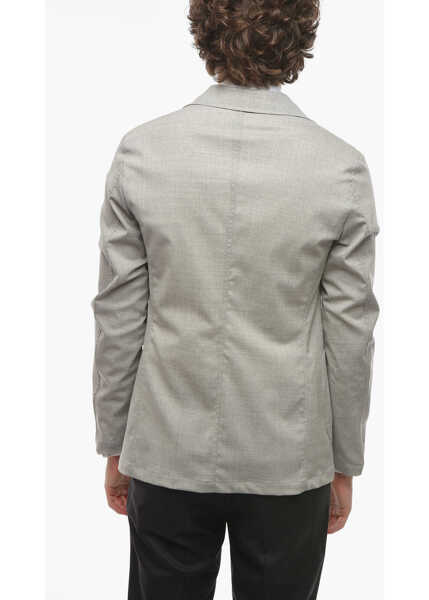Sacouri Cruna Virgin Wool Notch Lapel Chelsea 2-Button Blazer Gray Barbati (BM 16209522) 2
