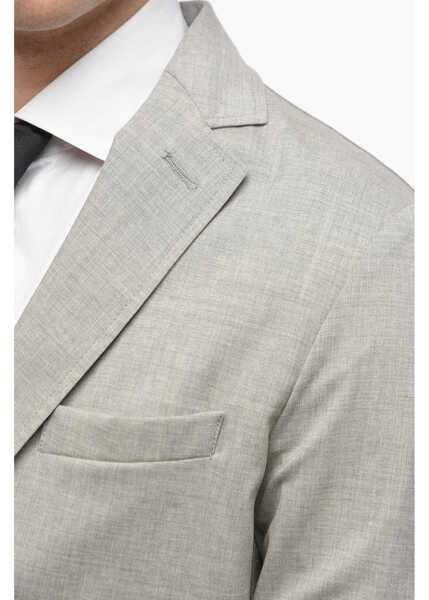 Sacouri Cruna Virgin Wool Notch Lapel Chelsea 2-Button Blazer Gray Barbati (BM 16209522) 3