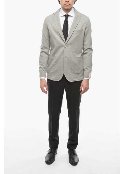 Sacouri Cruna Virgin Wool Notch Lapel Chelsea 2-Button Blazer Gray Barbati (BM 16209522) 4