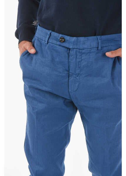 Pantaloni eleganti Cruna Flax Blend Marais Pants Blue Barbati (BM 16209534) 3