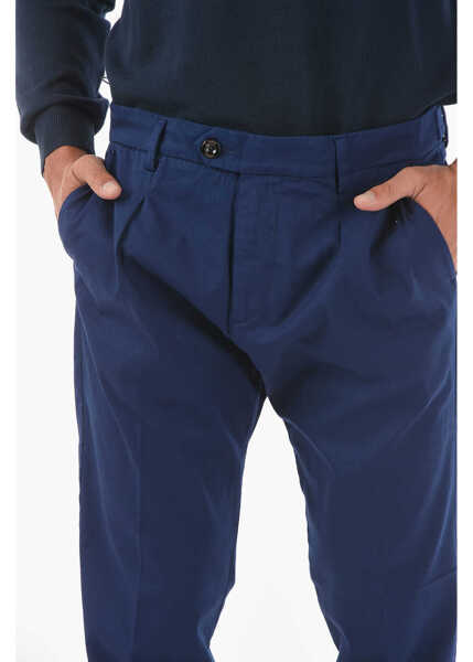 Pantaloni eleganti Cruna Single-Pleated Raval1P.l Smooth Fit Pants Blue Barbati (BM 16209555) 3
