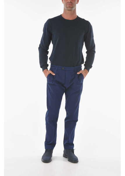 Pantaloni eleganti Cruna Single-Pleated Raval1P.l Smooth Fit Pants Blue Barbati (BM 16209555) 4