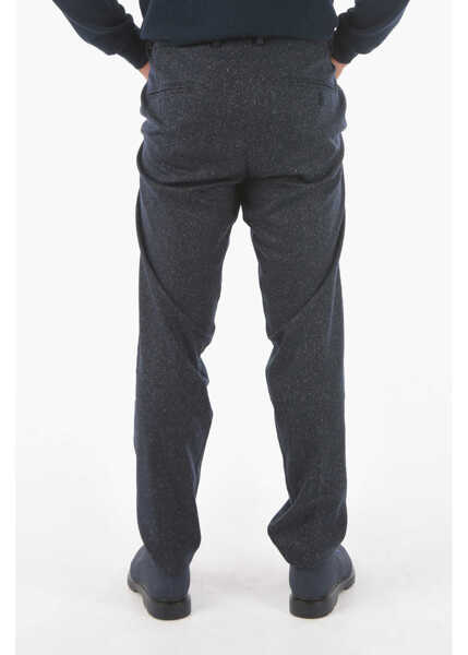 Pantaloni eleganti Cruna Single-Pleated Raval1P.l. Herringbone Wool Blend Pants Blue Barbati (BM 16209558) 2