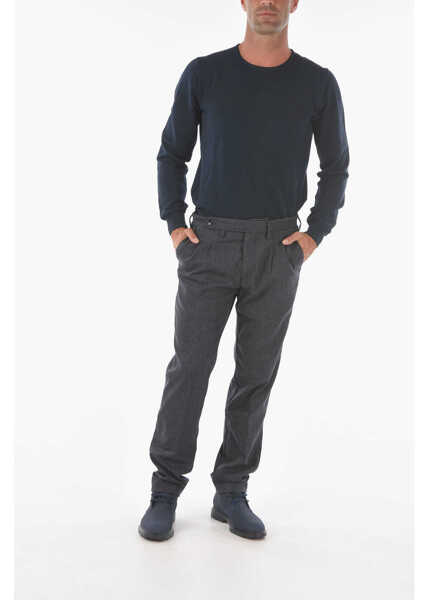 Pantaloni eleganti Cruna Double-Pleated Roppongi2P.l. Pinstriped Pants Blue Barbati (BM 16209564) 4