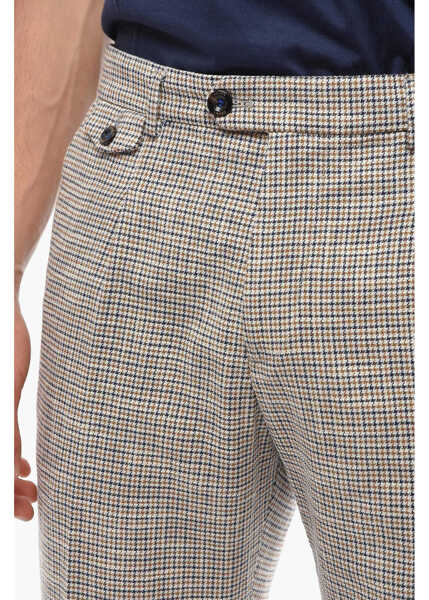 Pantaloni casual Cruna Houndstooth Motif Raval Single Pleat Pants With Breast Pocke Multicolor Barbati (BM 16209573) 3