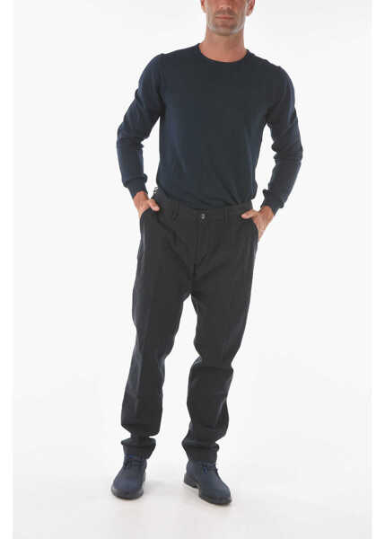 Pantaloni casual Cruna Belt Loop Newtown.l. Chino Pants Blue Barbati (BM 16209579) 4