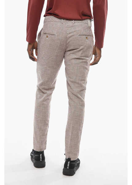Pantaloni casual Cruna Houndstooth Motif Slim Fit Newtown Pants Multicolor Barbati (BM 16209588) 2