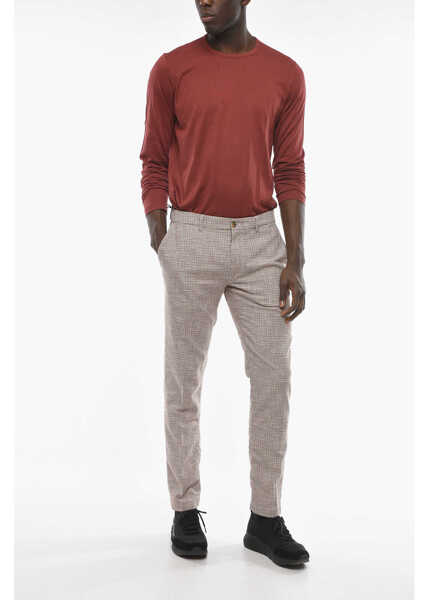 Pantaloni casual Cruna Houndstooth Motif Slim Fit Newtown Pants Multicolor Barbati (BM 16209588) 4