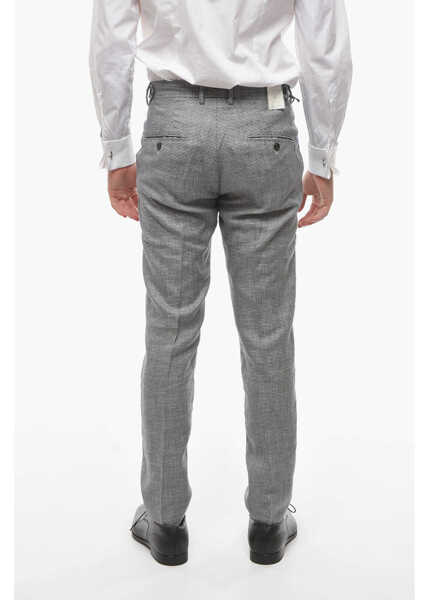 Pantaloni casual Cruna Houndstooth Motif Raval Single Pleat Pants With Breast Pocke White Barbati (BM 16209594) 2