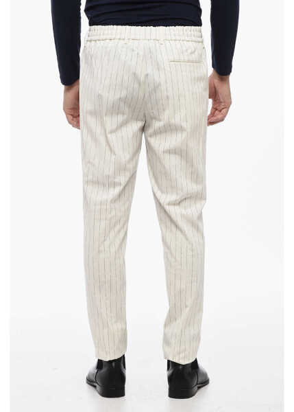 Pantaloni casual BerWich Striped Spiaggia Casual Pants With Drawstring Waist White Barbati (BM 16209633) 2