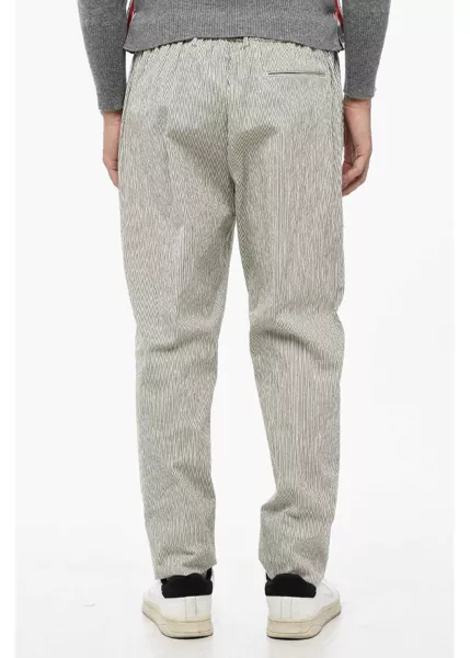 Pantaloni casual BerWich Striped Spiaggia Casual Pants With Drawstring Waist White Barbati (BM 16209636) 2