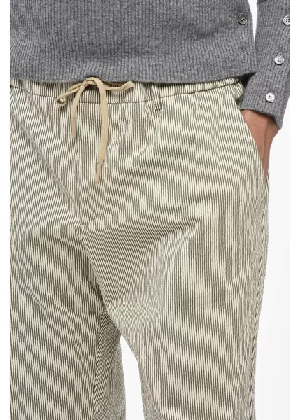 Pantaloni casual BerWich Striped Spiaggia Casual Pants With Drawstring Waist White Barbati (BM 16209636) 3