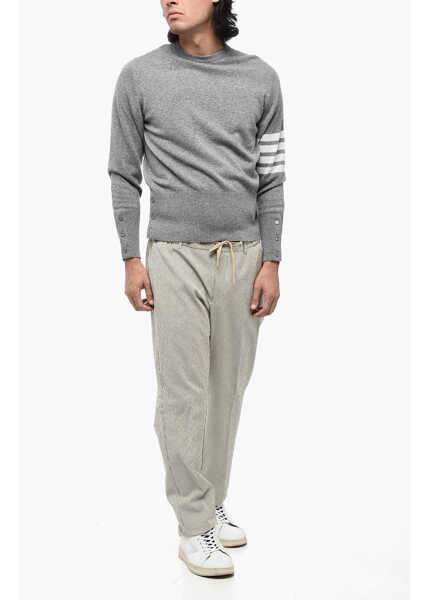 Pantaloni casual BerWich Striped Spiaggia Casual Pants With Drawstring Waist White Barbati (BM 16209636) 4