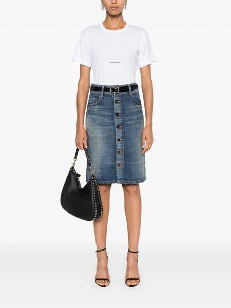 Tricouri Saint Laurent Saint Laurent Cotton Logo T-Shirt White Femei (BM 16209804) 2