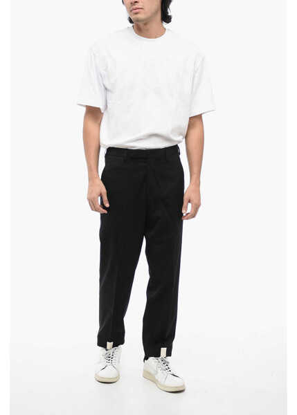 Pantaloni casual Neil Barrett Wool Blend Priest Collar Low-Rise Pants Black Barbati (BM 16209867) 3