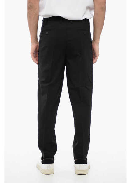 Pantaloni casual Neil Barrett Wool Blend Priest Collar Low-Rise Pants Black Barbati (BM 16209867) 4